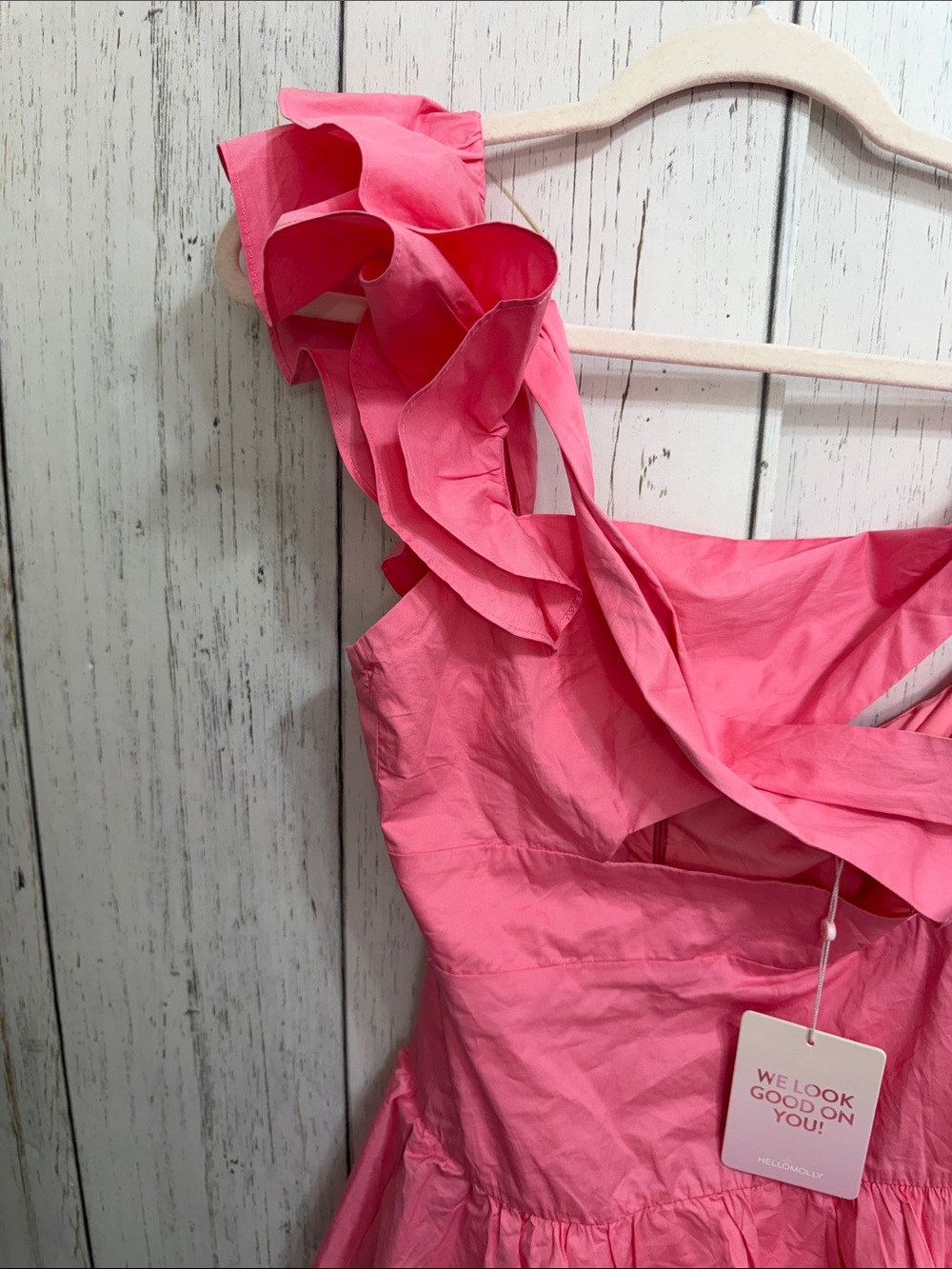 NWT Hello Molly RUFFLED OUT DRESS PINK - Picture 8 of 16